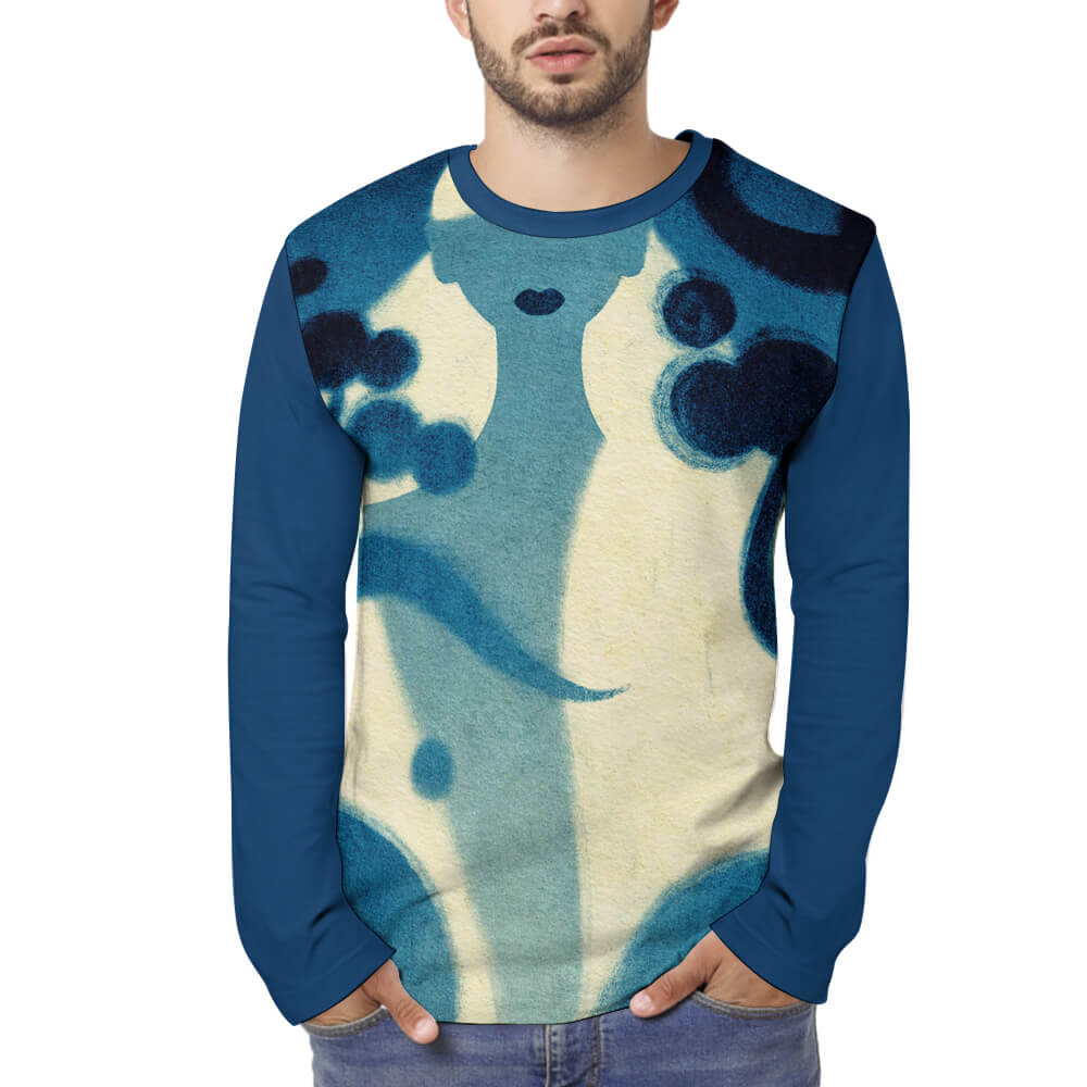 DTG 190gsm Cotton Long Sleeve T-shirt for Men(All-Over Printing)