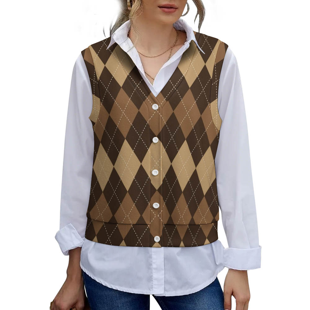 300gsm Sleeveless Cardigan Vest(All-Over Printing)