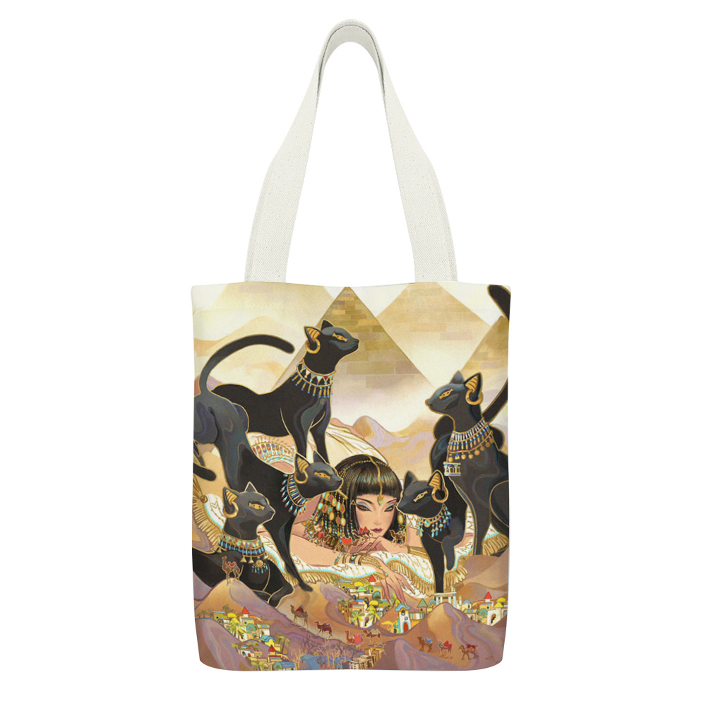 Canvas Material Tote Bags with Interior Pocket (Dual-sided Printing)