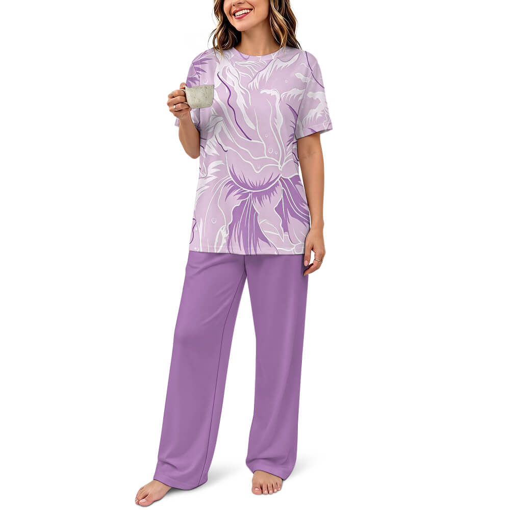 180gsm Short Sleeved Pajama Set(All-Over Printing)