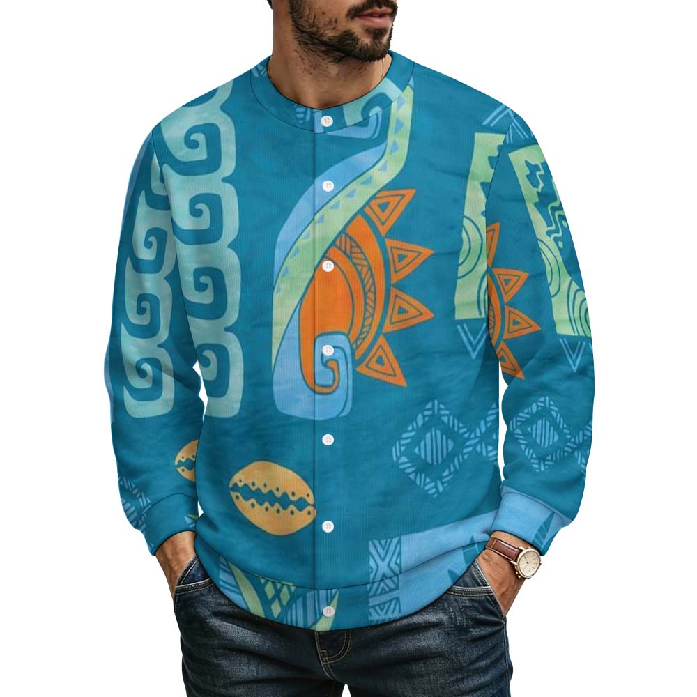 300gsm Men's Button-Up Knit Cardigan(All-Over Printing)
