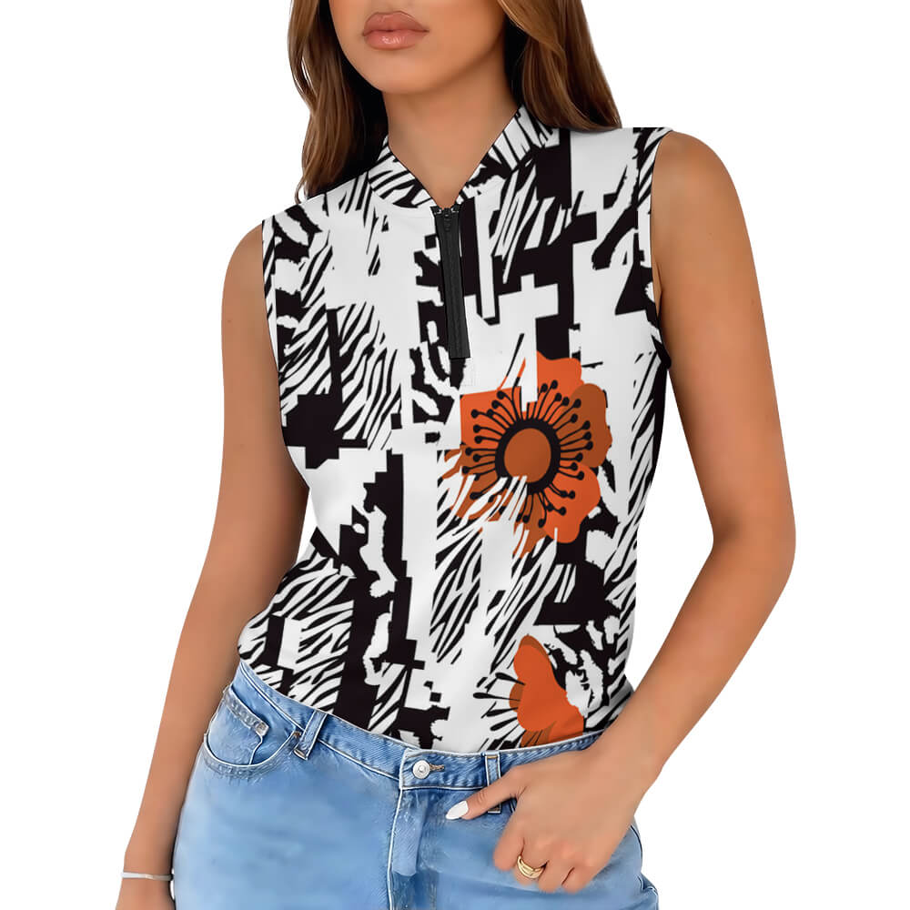 UPF50+ 180gsm Women's Sunscreen Golf Tank(All-Over Printing)