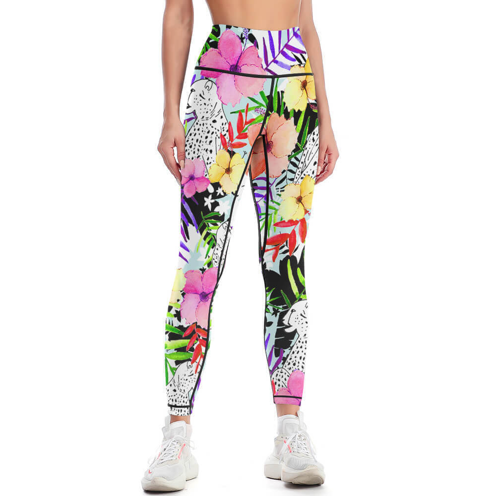 Women Workout Yoga Pants with Lines(All-Over Printing)