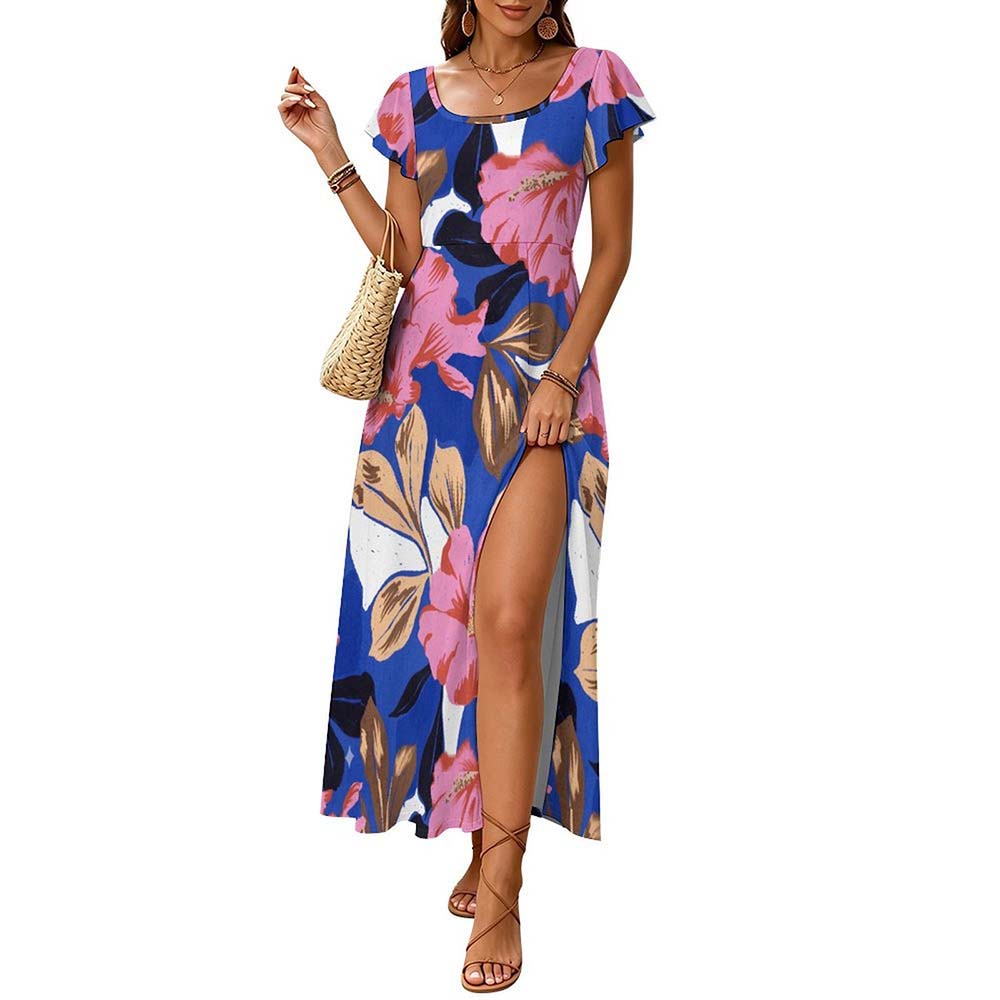 180gsm Flared Slit Dress(All-Over Printing)