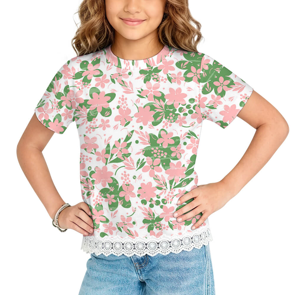 200gsm Children's Lace T-Shirt(All-Over Printing)