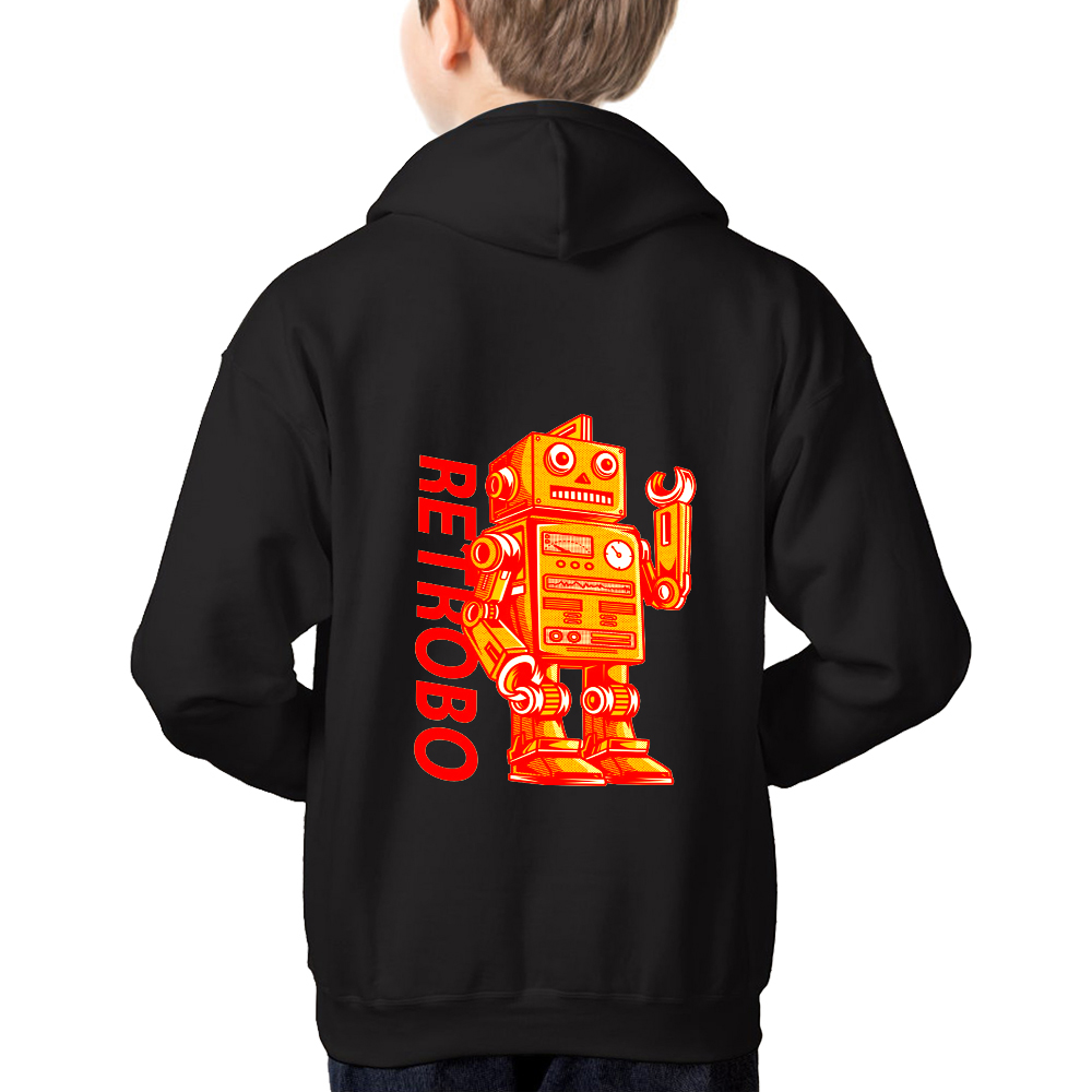 DTG 260gsm Cotton Children's Back Printed Hoodie with Pocket (Back Printing)