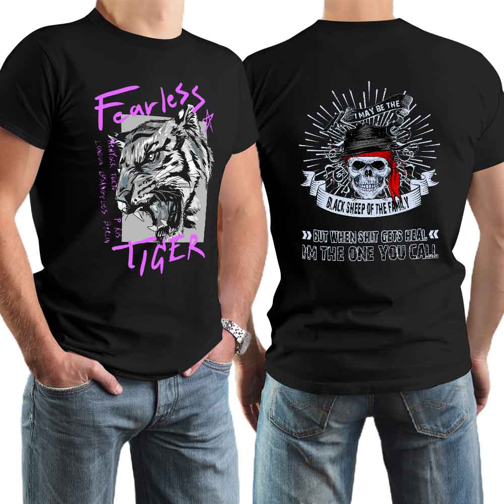 DTG 150gsm Short Sleeve Tshirt Men (High Definition & Dual-sided Printing)