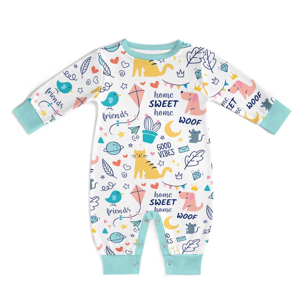 Cotton Long Sleeve Infant Bodysuit (All-Over Printing)