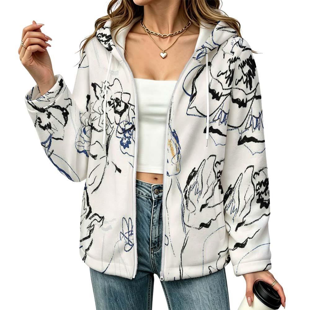 250gsm Fleece Jacket with Hood(All-Over Printing)