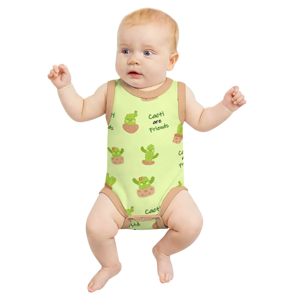 DTG 190gsm Cotton Baby Sleeveless Romper(All-Over Printing)