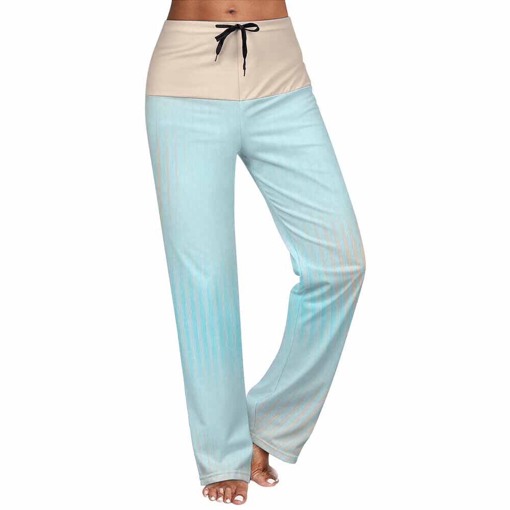 180gsm Straight-Leg Drawstring Yoga Pants(All-Over Printing)