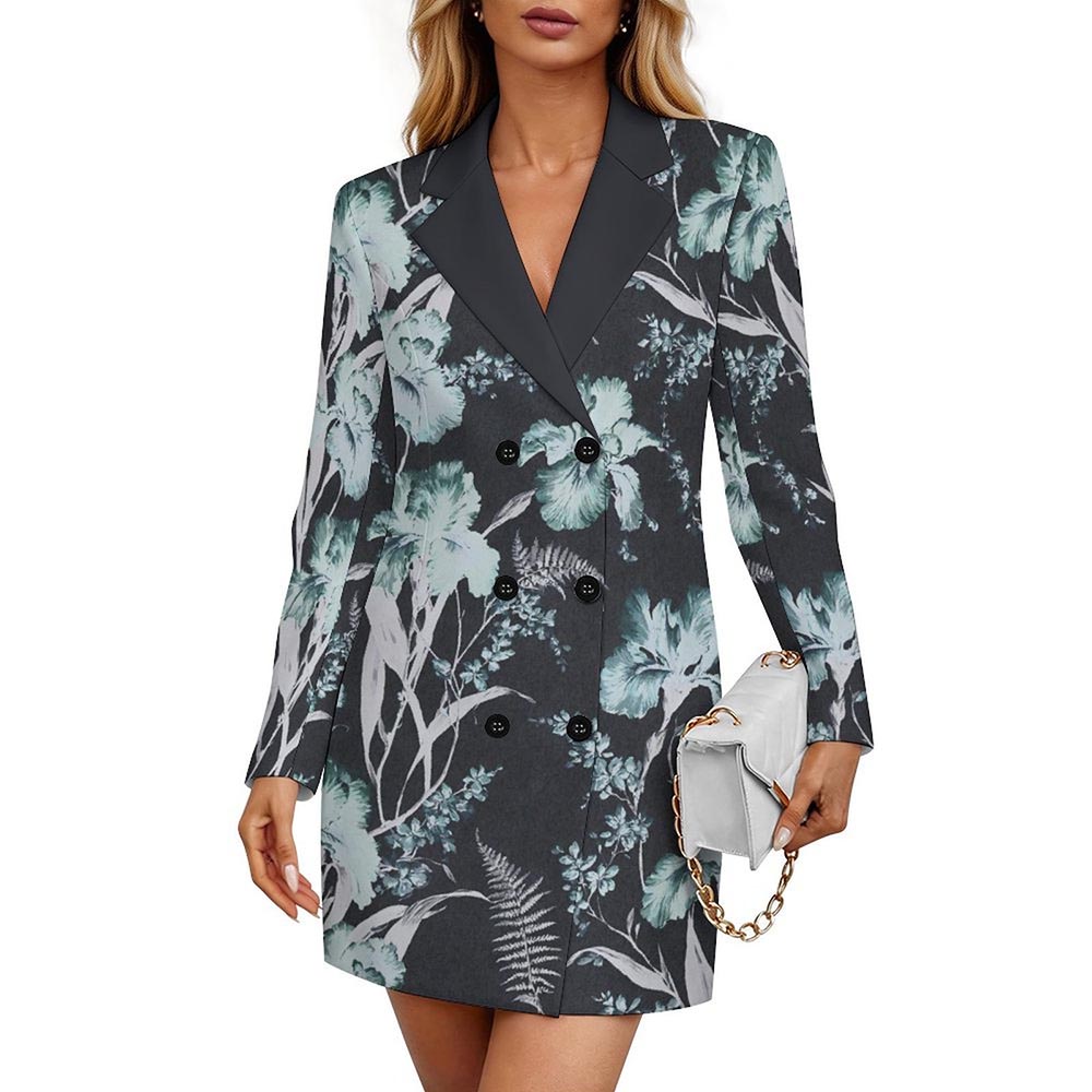 120gsm Double Breasted Blazer Dress(All-Over Printing)