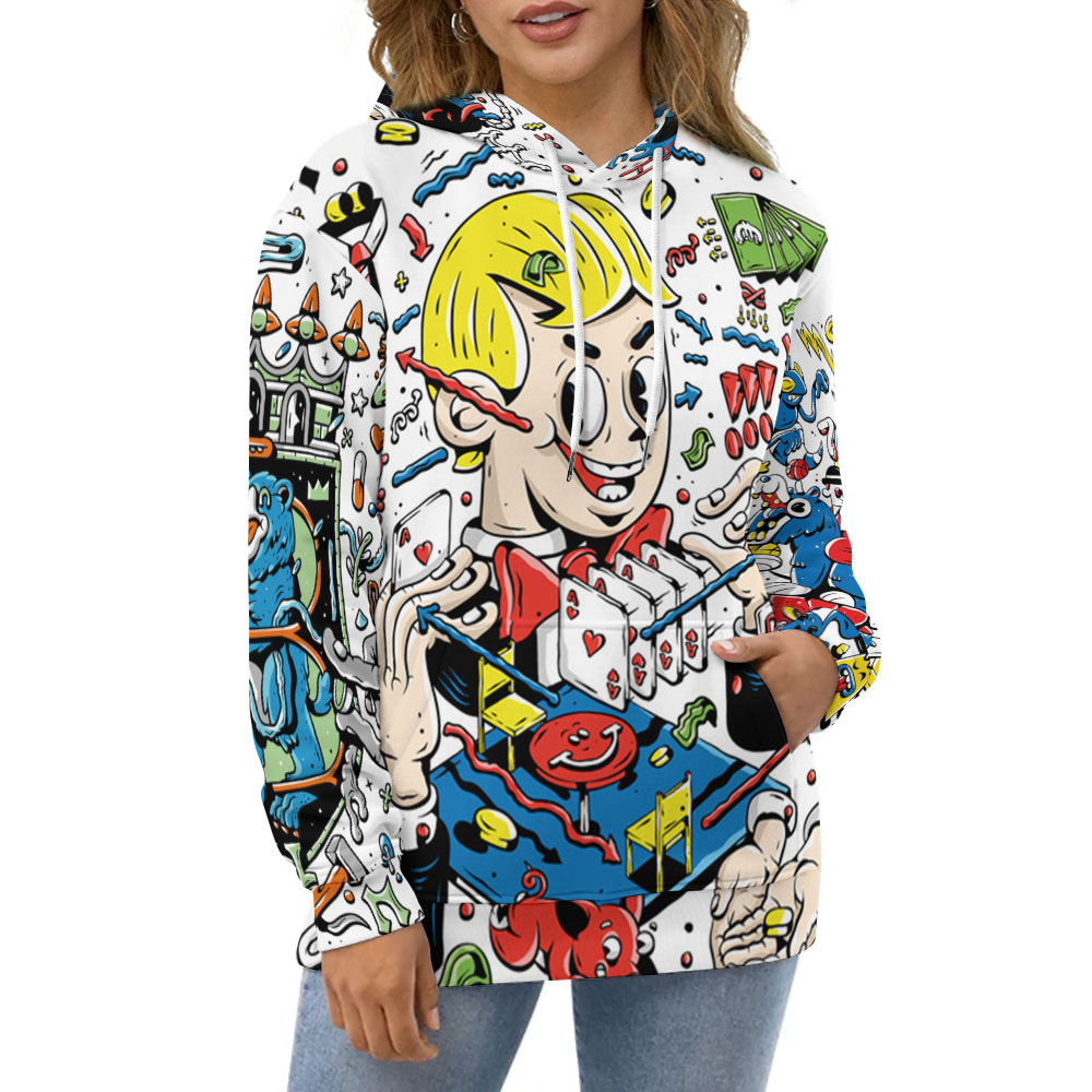 230gsm Lady Hoodie with Double-layer Cap (All-Over Printing)