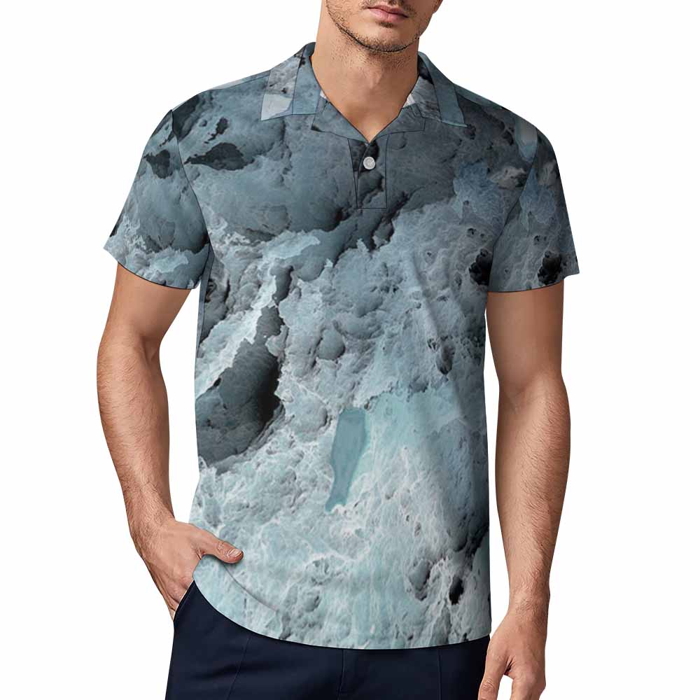 UPF50+ 180gsm Cooling Polyester Men's POLO T-shirt(All-Over Printing)