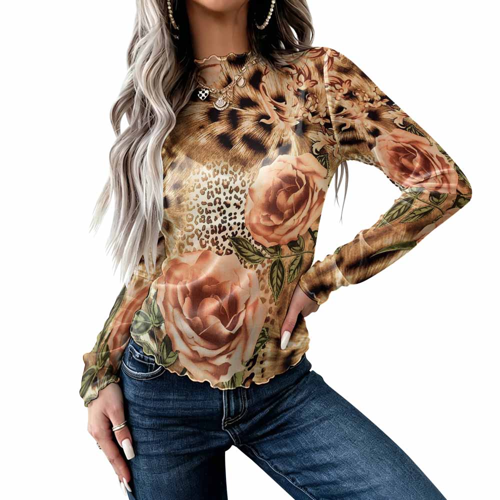100gsm High Neck Mesh Top For Women(All-Over Printing)