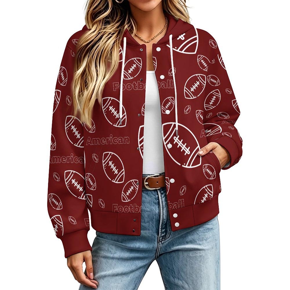 230gsm Unisex Hooded Baseball Jacket(All-Over Printing)