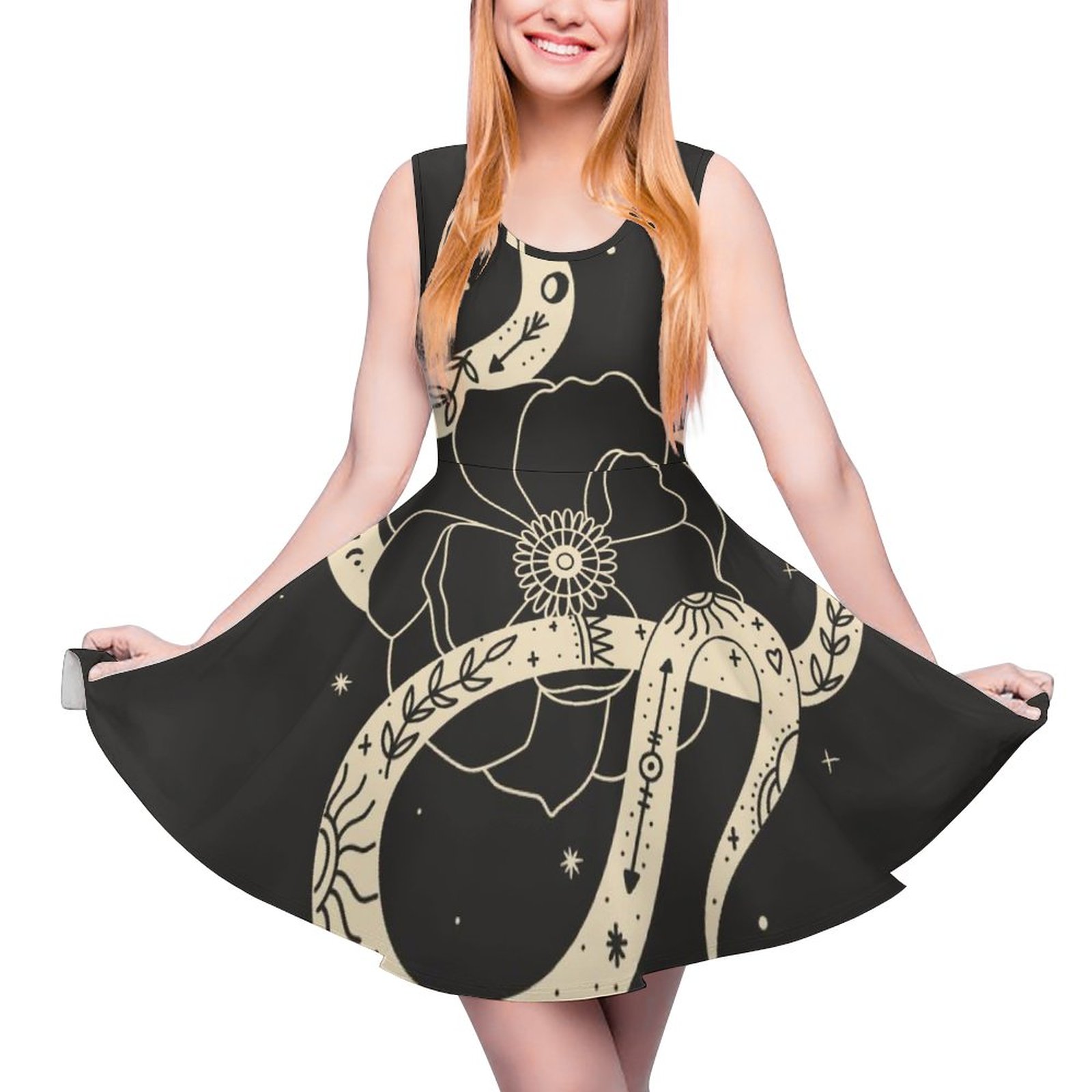 Round Neck Sleeveless Dress Styles