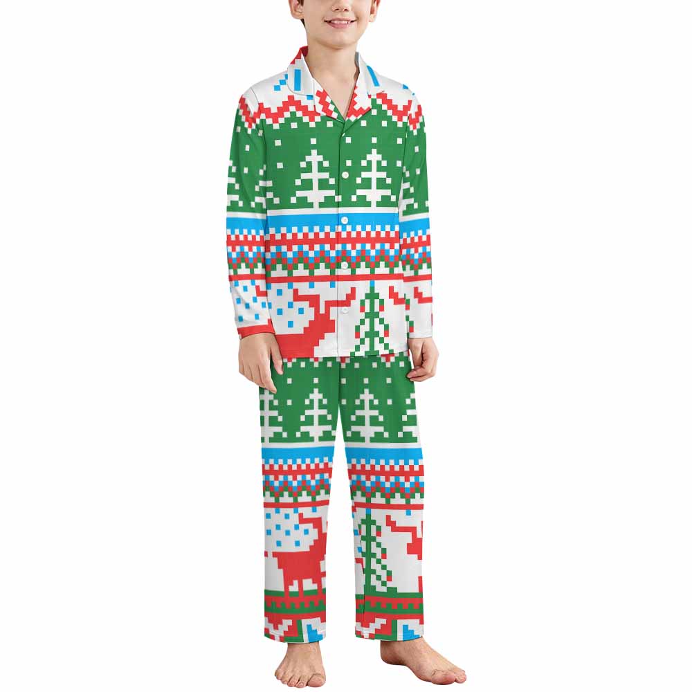 180gsm Long Sleeve Kid Pajama Set(All-Over Printing)