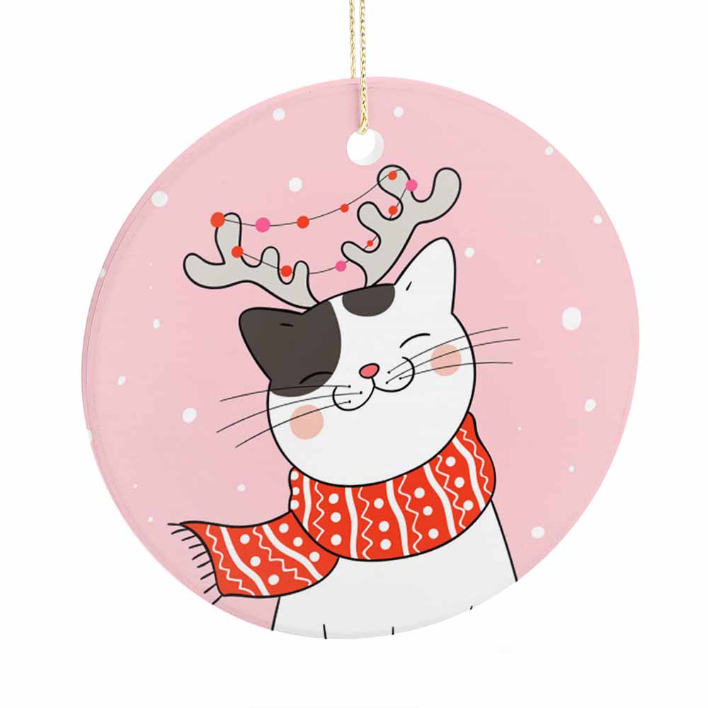 Round Ceramic Christmas Ornament (Matte Surface)