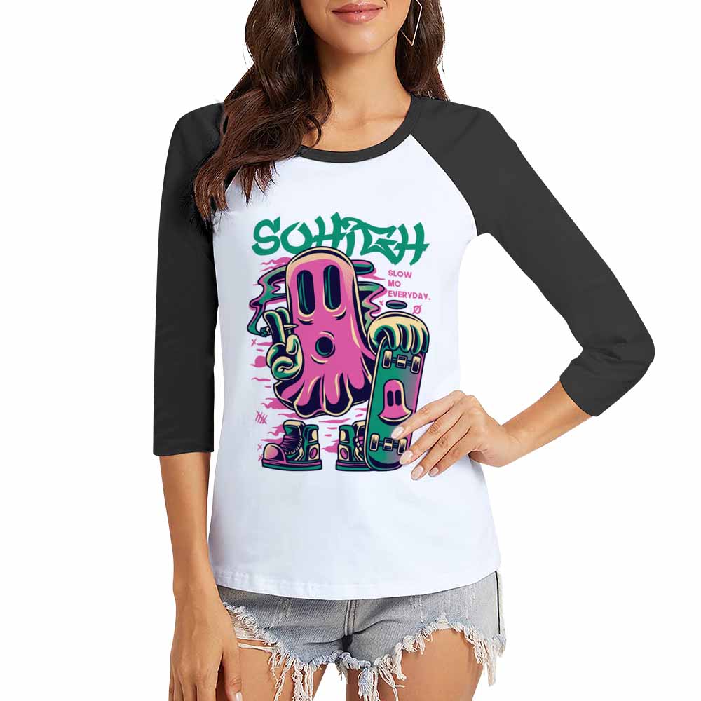 DTG 150gsm Raglan Women's 3/4 Sleeve T-shirt