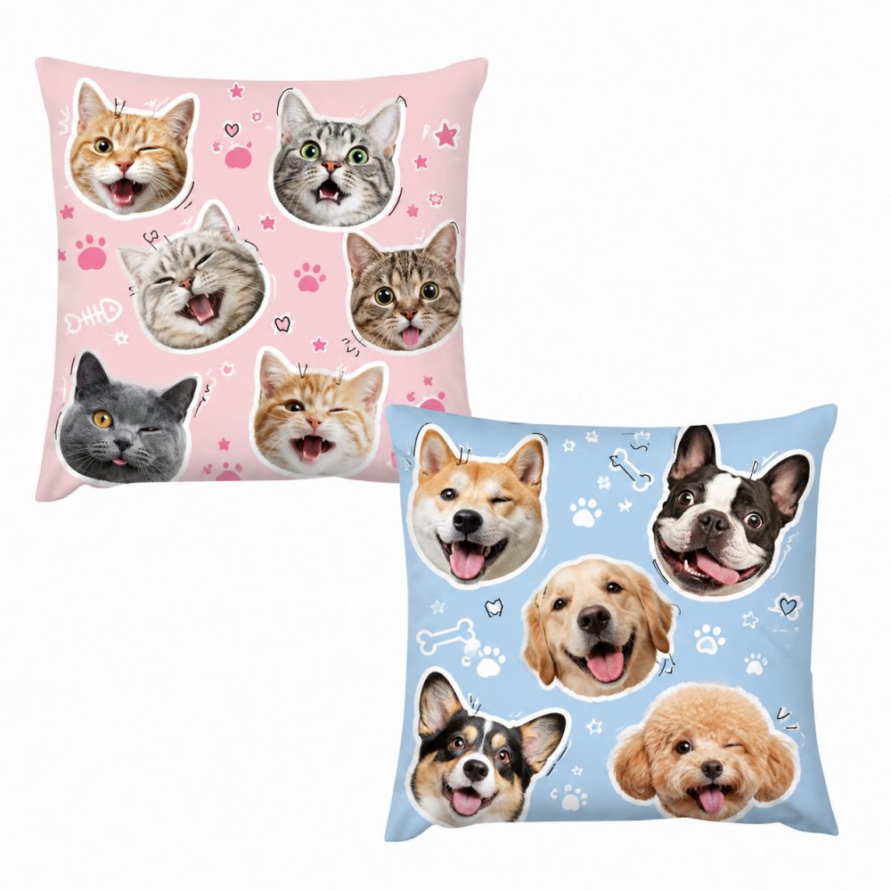 Picture on Plush Pillow Case  (Pillow Excluded, Set of 2, Different Pics on 2 Sides)