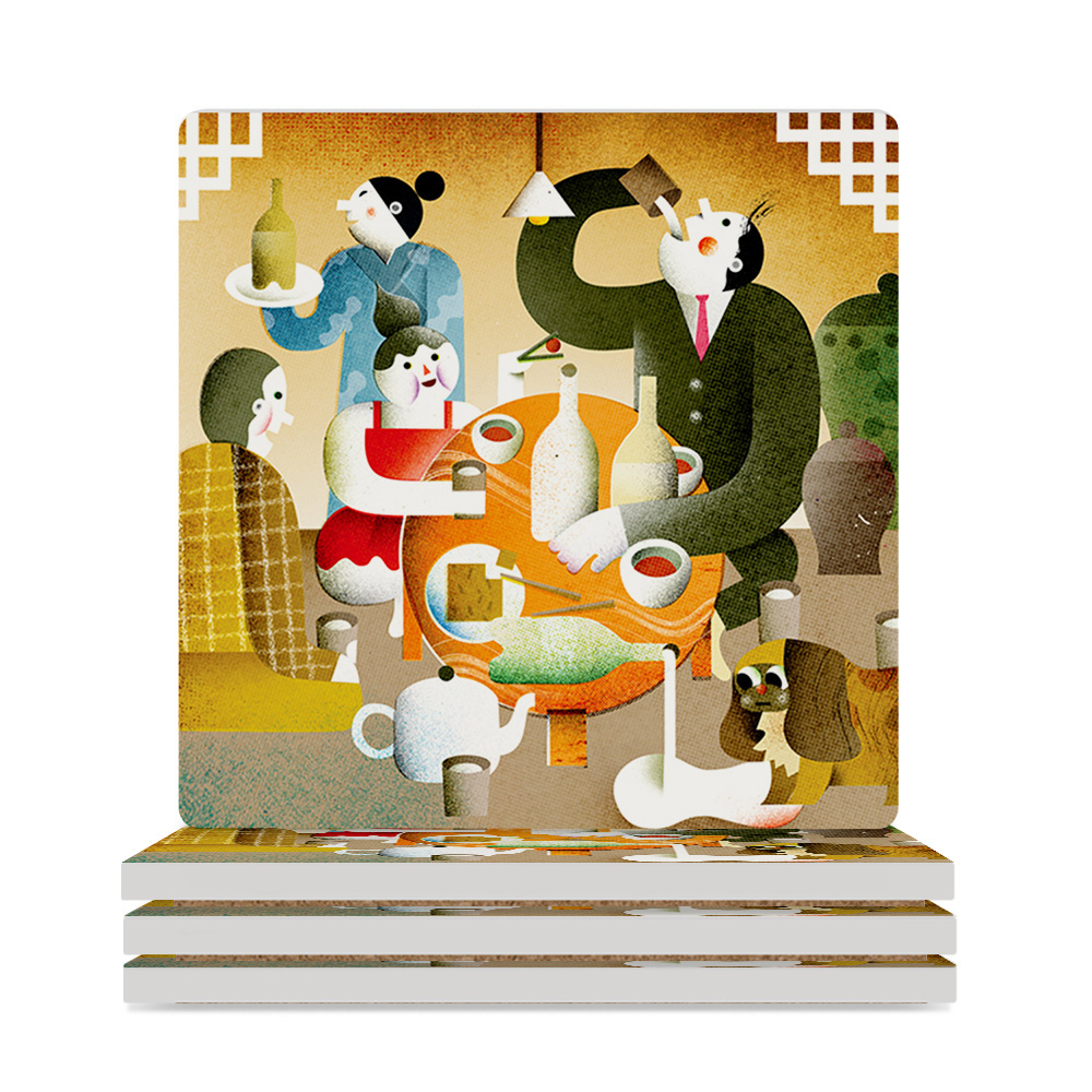 Square Ceramic Coaster(One-sided Printing)