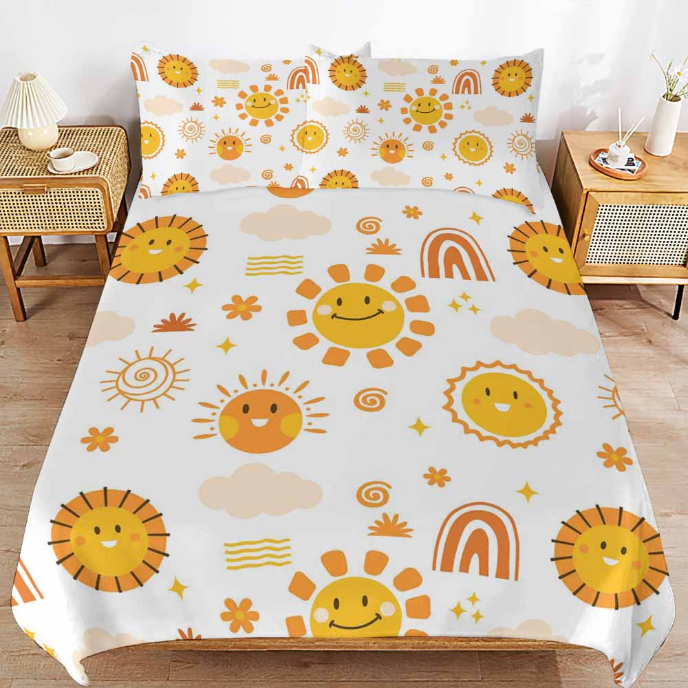 3-Piece Bedding Set-86"×70"/ 218×177cm (Dual-sideded Printing)