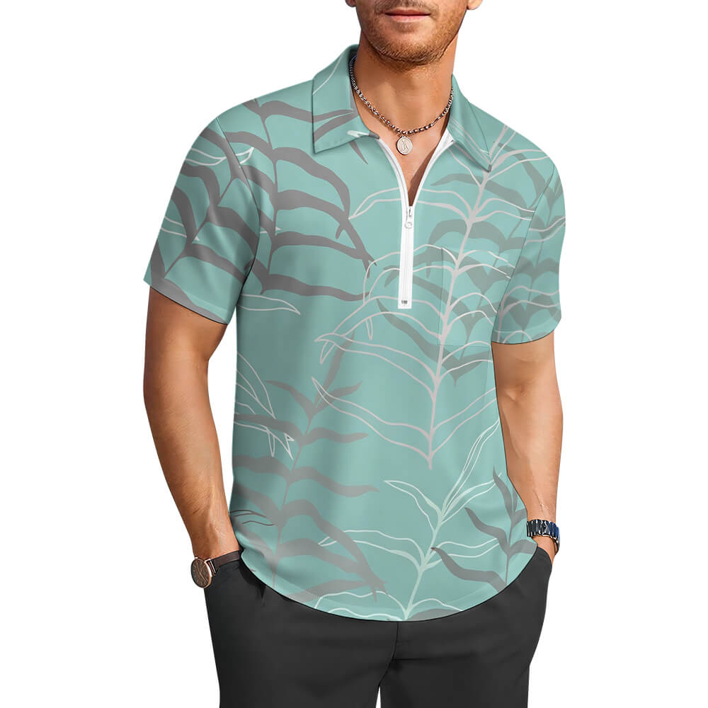 140gsm Half Zip Shirt with One Pocket(All-Over Printing)