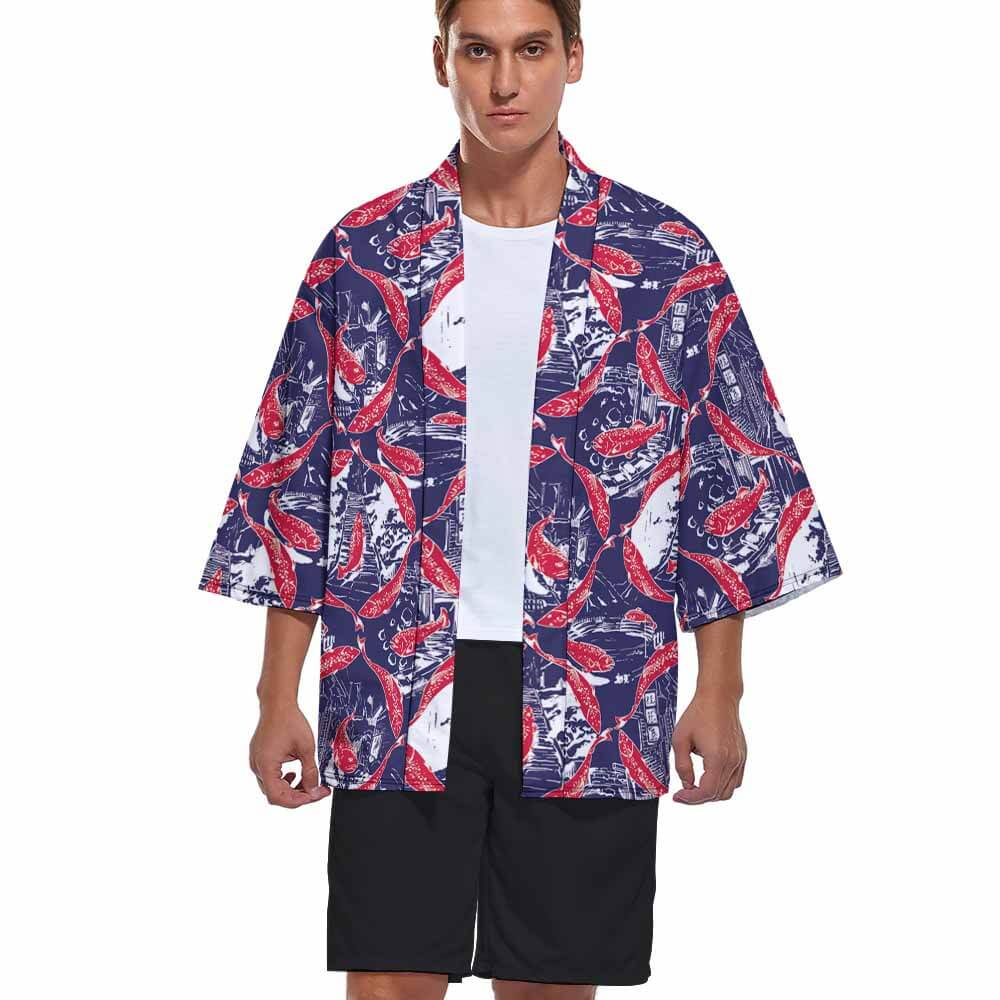 Drop Shoulder Male Kimono Cardigan(All-Over Printing)