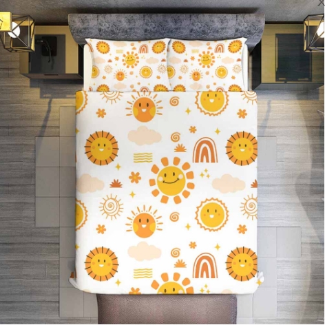 3-Piece Bedding Set-102"x90"/ 259x229cm (Dual-sided Printing)