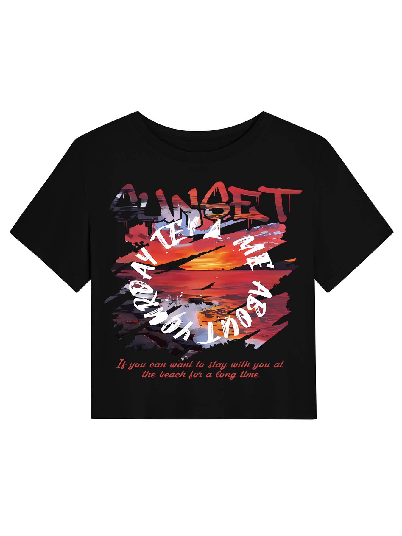 DTF 180gsm Crop Top T-shirt(Front Printing)