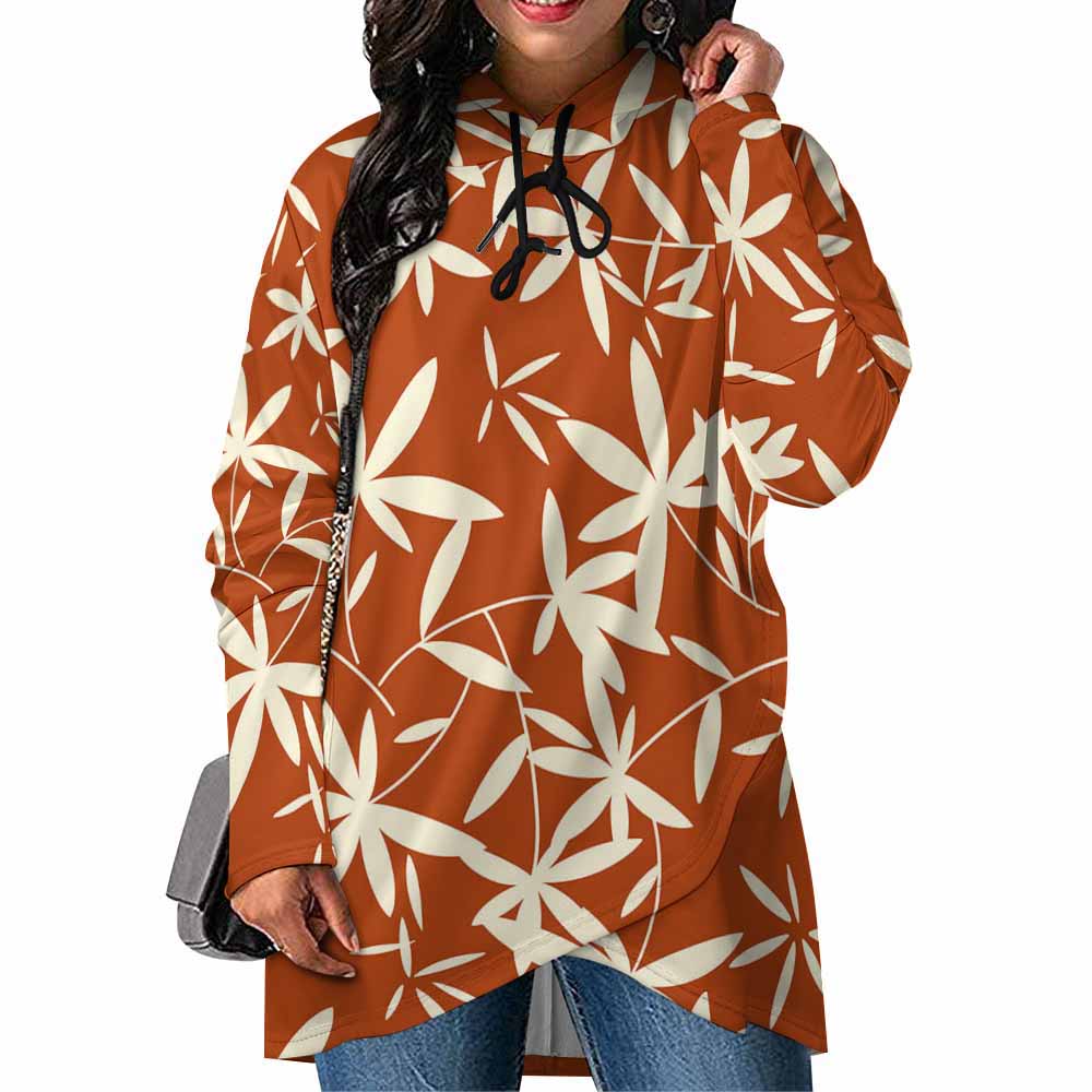 230gsm Poncho-style Long Sleeve Women Hoodie with Irregular Hem(All-Over Printing)