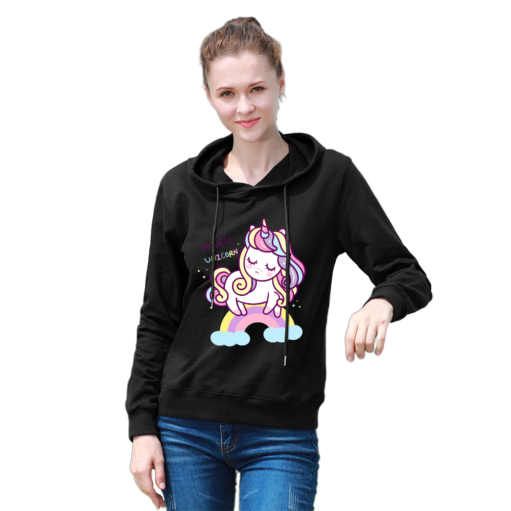 DTG 255gsm Cotton Printed Hoodie for Women (Front Printing)