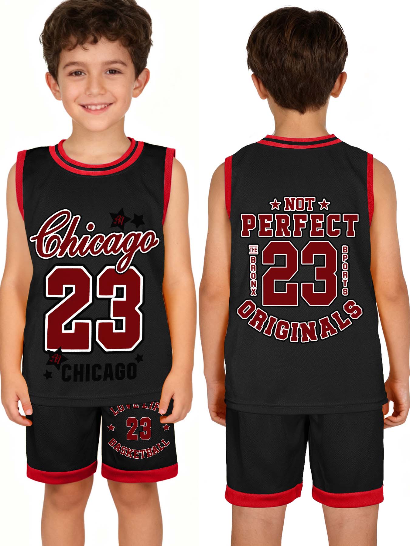 DTF 140gsm Children's Basketball Jersey Set(Dual-sided Printing)