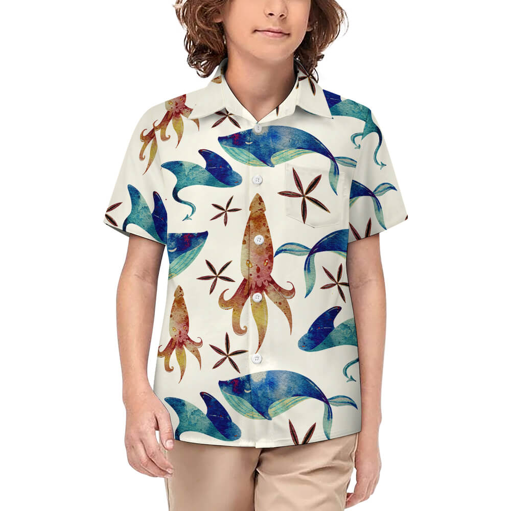 Children's Short-Sleeved Shirt(All-Over Printing)