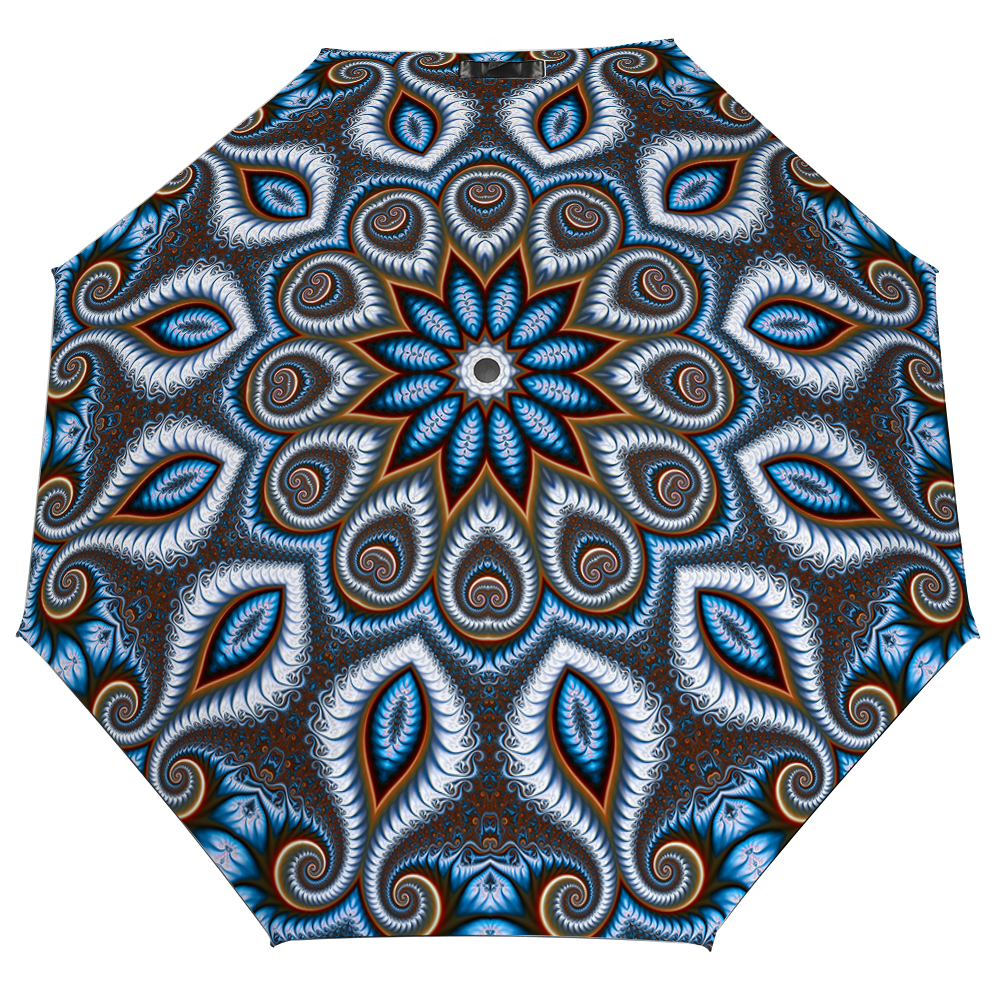 3-Folding Manual Umbrella with Pattern Outside