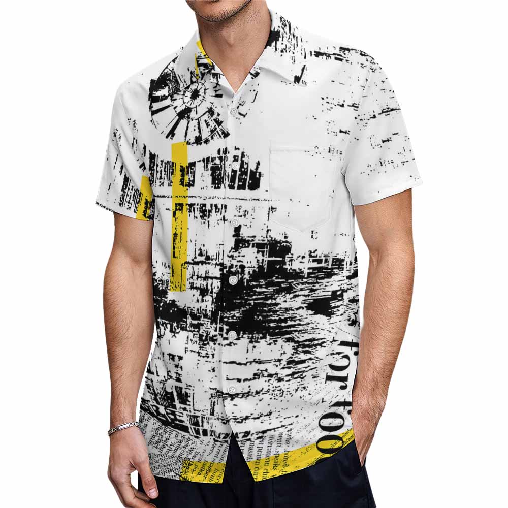 Men's Short SleeveT-Shirts with Pocket and All-Over printing Design(All-Over Printing)