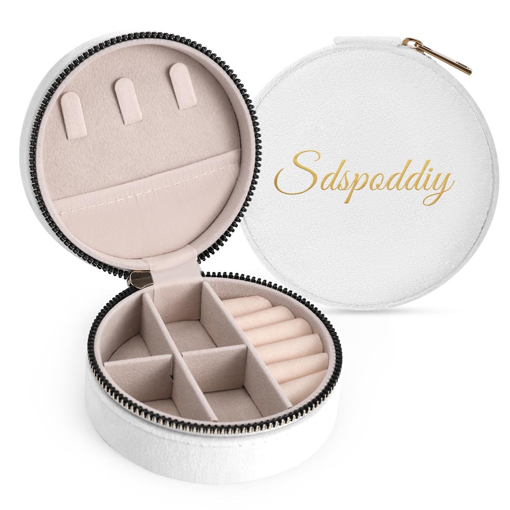 Velvet Round Jewelry Box(One-sided Printing)