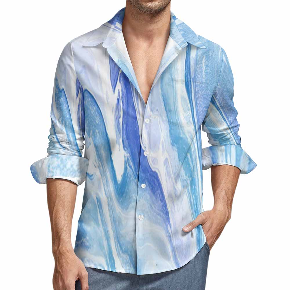 Men's Long Sleeve Shirt with Pocket(All-Over Printing)