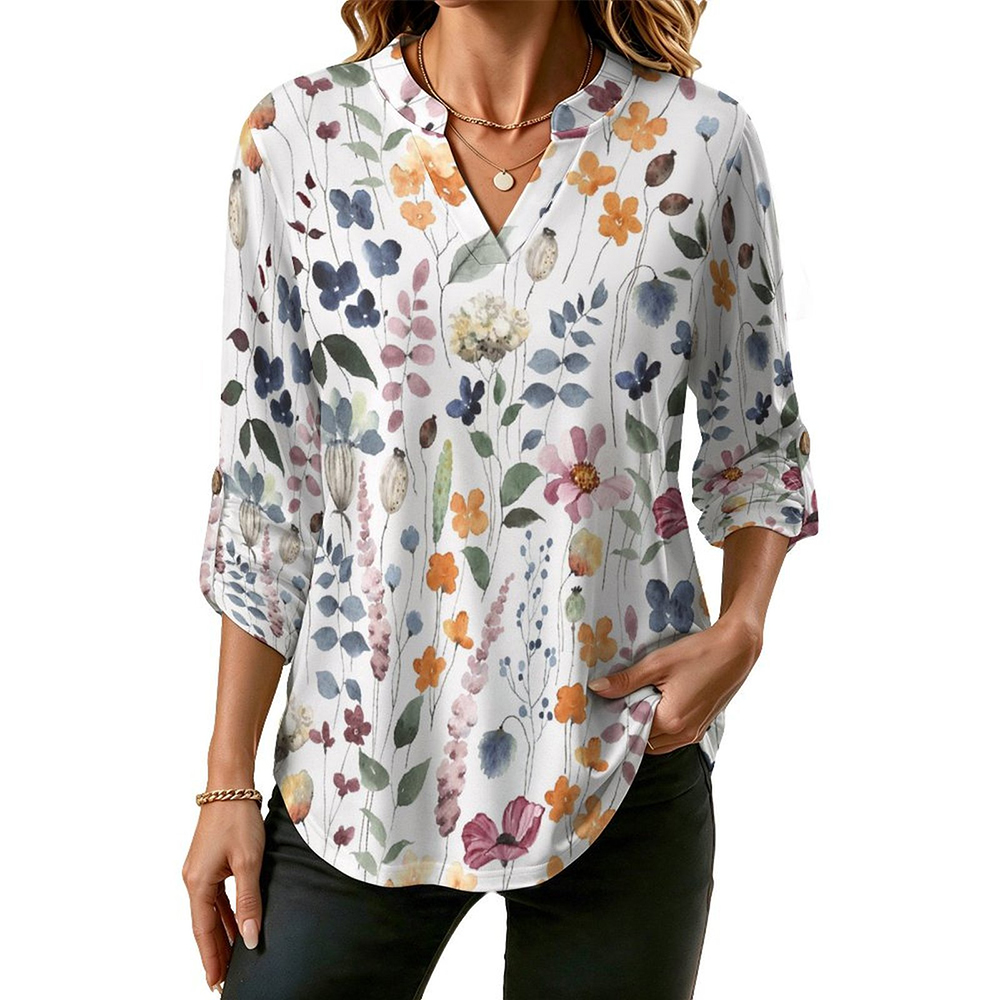 200gsm V-Neck Long Sleeved Shirt(All-Over Printing)