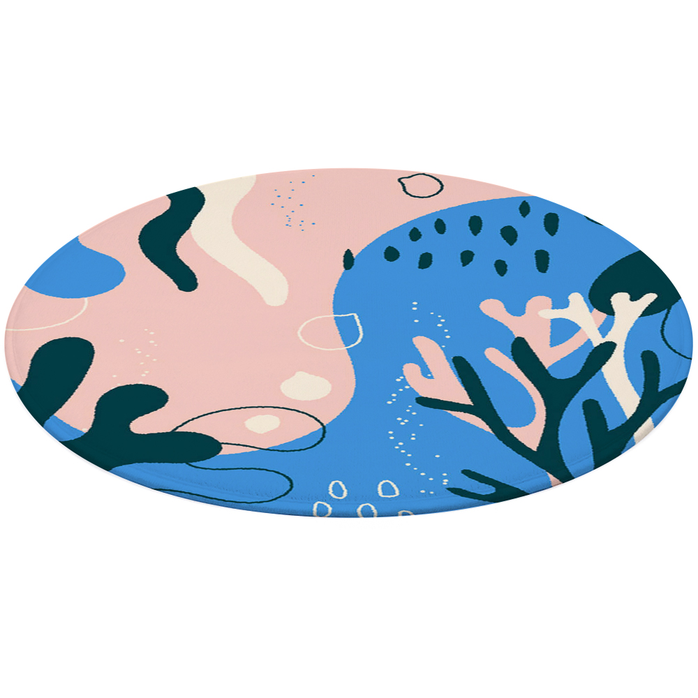 Round Coral Velvet Warm Floor Mat