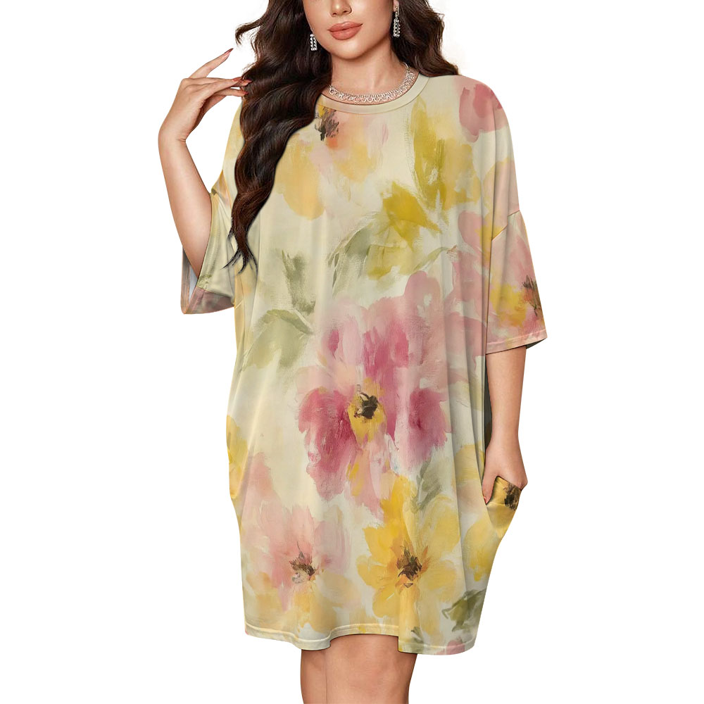 160gsm One Size Ice Silk Nightdress(All-Over Printing)