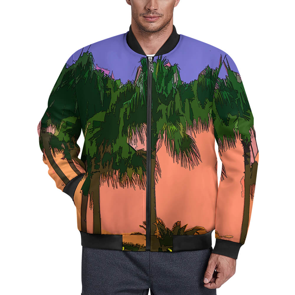 180gsm Zipper Bomber Jacket(All-Over Printing)