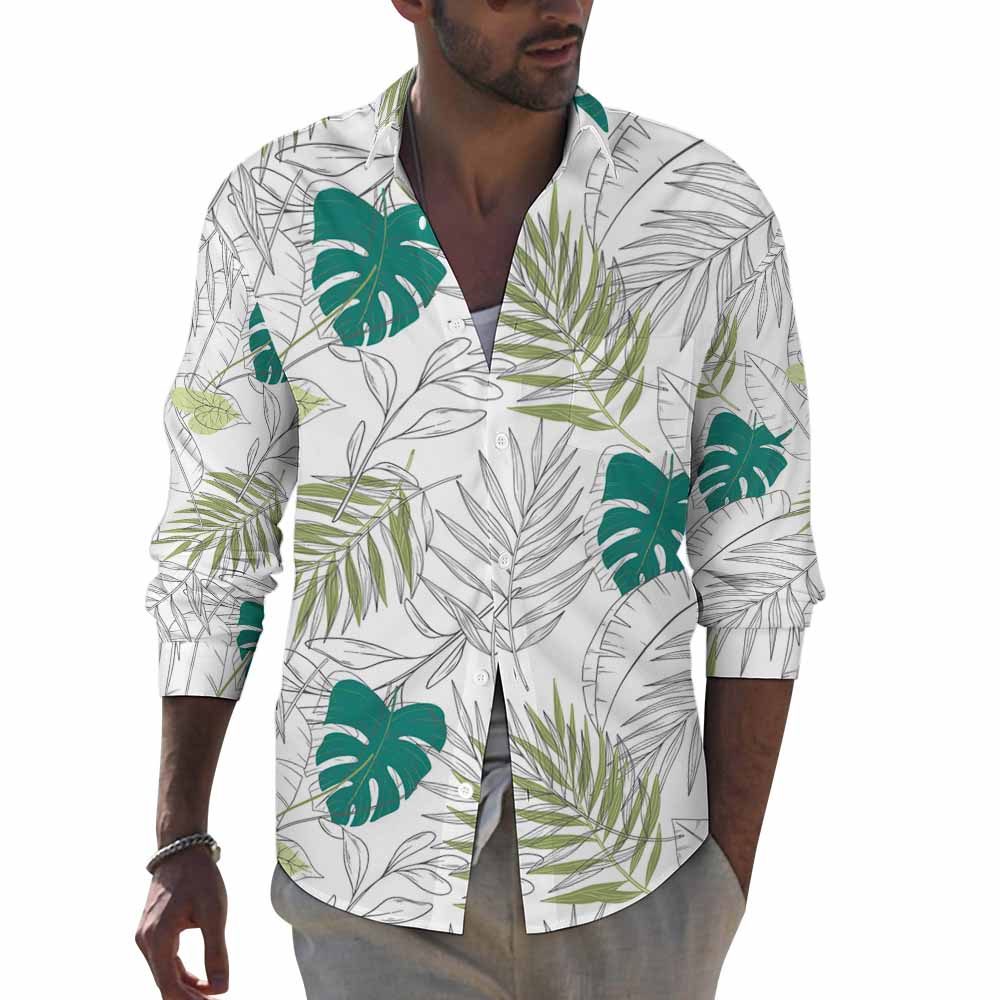 Long Sleeve Hawaiian Shirts for Men(All-Over Printing)