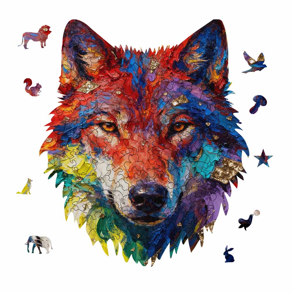 Irregular Shaped Wolf Head Puzzle(One-sided Printing)