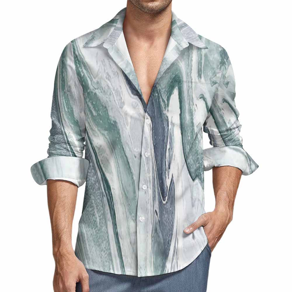 135gsm Casual Long-Sleeve Shirt for Men(All-Over Printing)