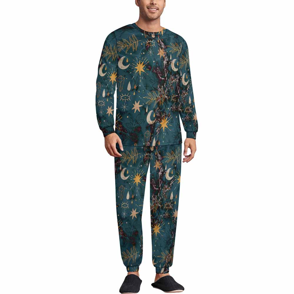 180gsm Men's Crew Neck Pajama Set(All-Over Printing)