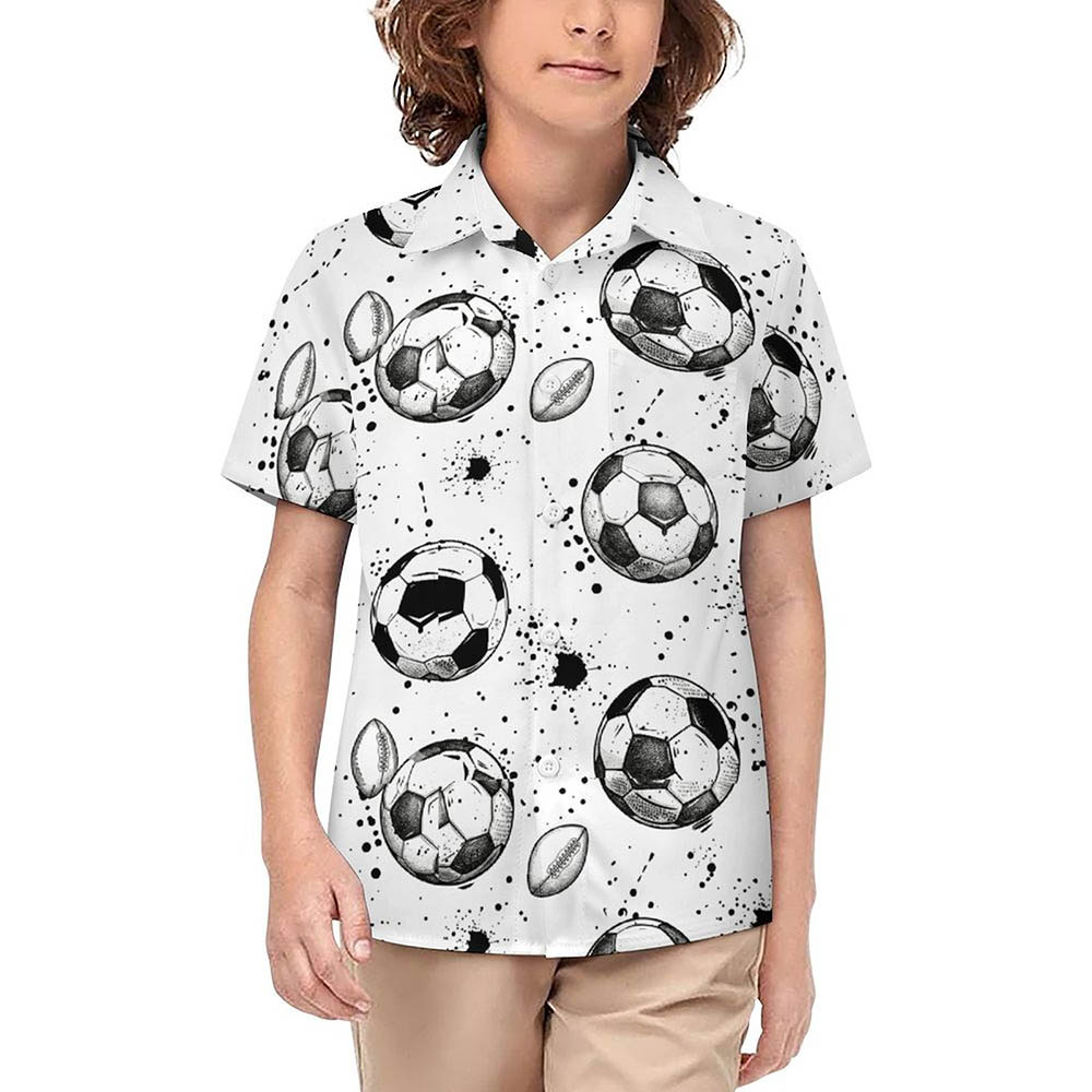 DTG 110gsm Cotton Children's Lapel Collar Shirt(All-Over Printing)