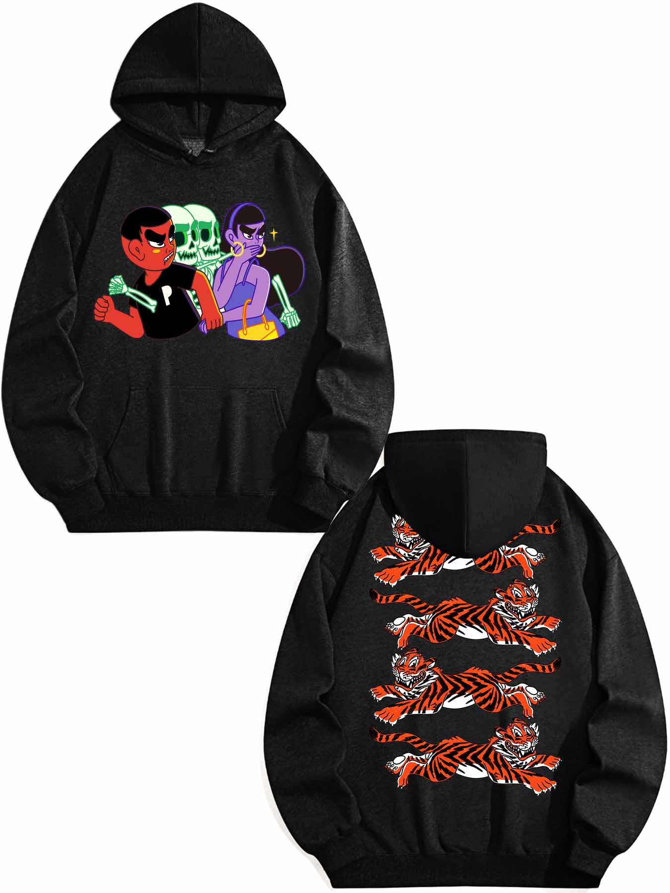 DTF 270gsm Comfortable Cotton Hooded Sweatshirt with Drawstring(Double-sided Printing)