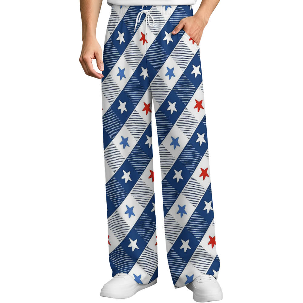 230gsm Drawstring Wide Leg Casual Pants(All-Over Printing)